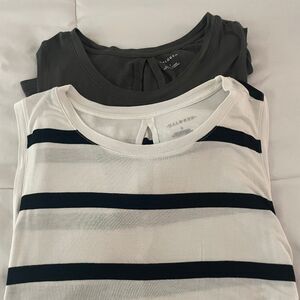 Halogen Olive and stripped keyhole Split Back Tank Top